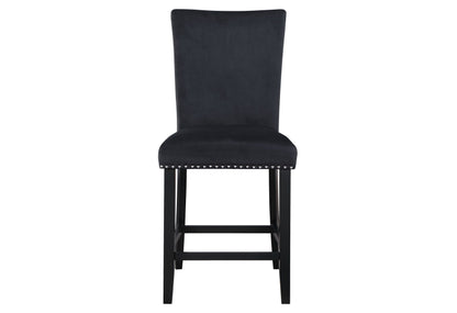 D04 - Velvet Bar Stool - Black