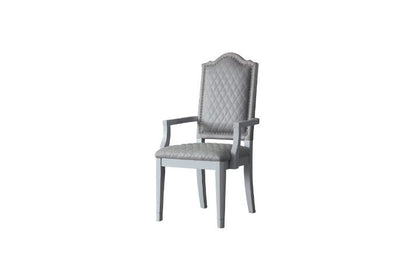 House Marchese - Arm Chair (Set of 2) - Two Tone Gray Fabric & Pearl Gray
