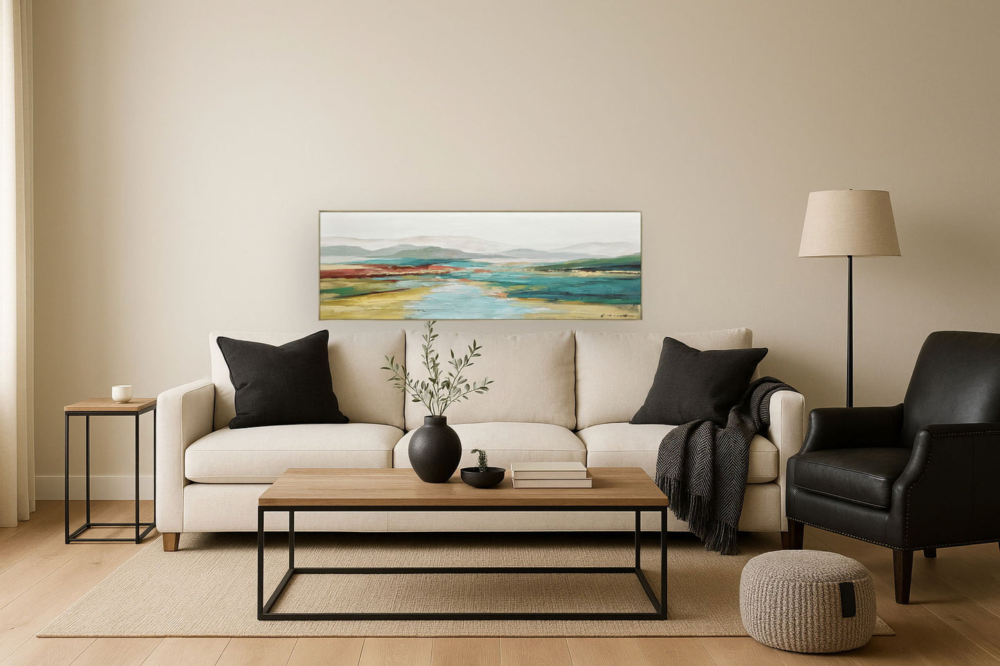 Sunlit Aqua Pass - 20" x 60" Framed Wall Art