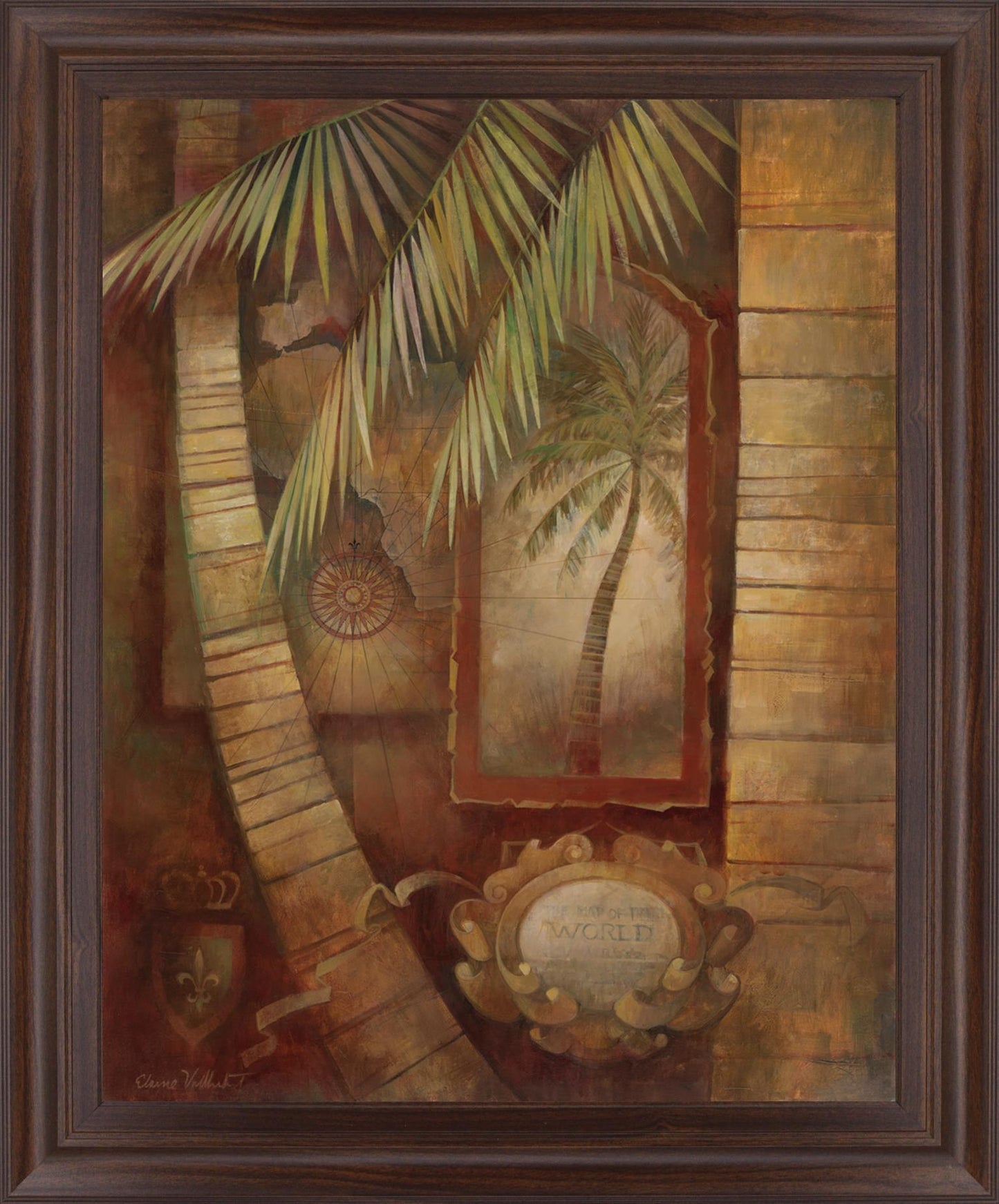 Palm Relic Harmony - 28" x 34" Framed Wall Art
