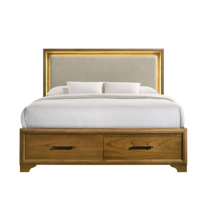 Harmony - Storage Bed With LED And Fabric