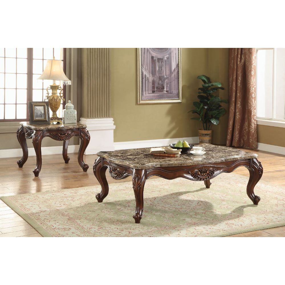 Jardena - Coffee Table - Marble Top & Cherry Oak
