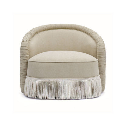 Pamela - Chenille Tassel Lounge Chair - Tan