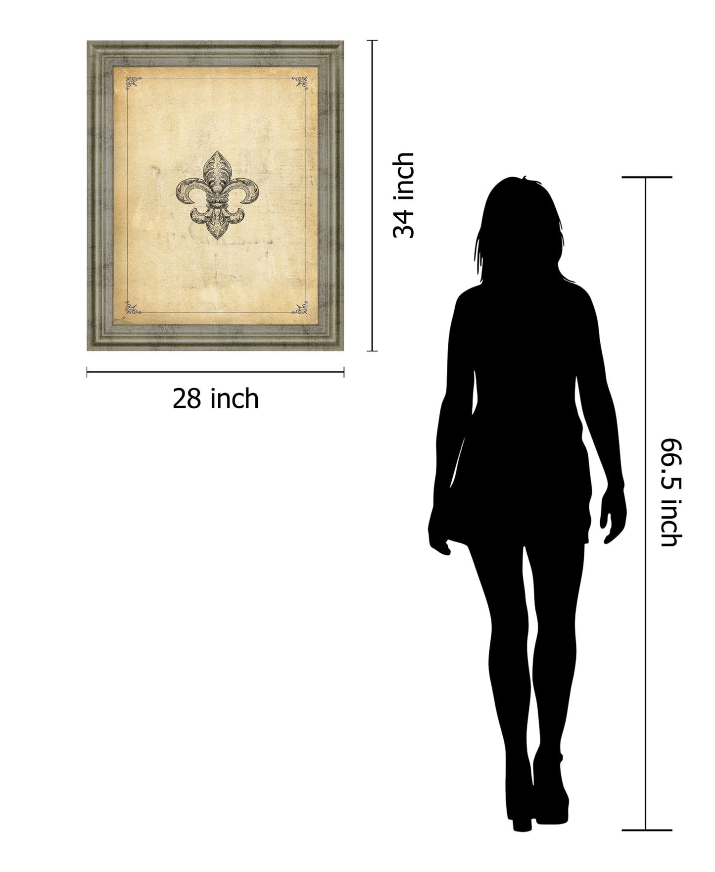 Classic Fleur Crest - 28" x 34" Framed Wall Art