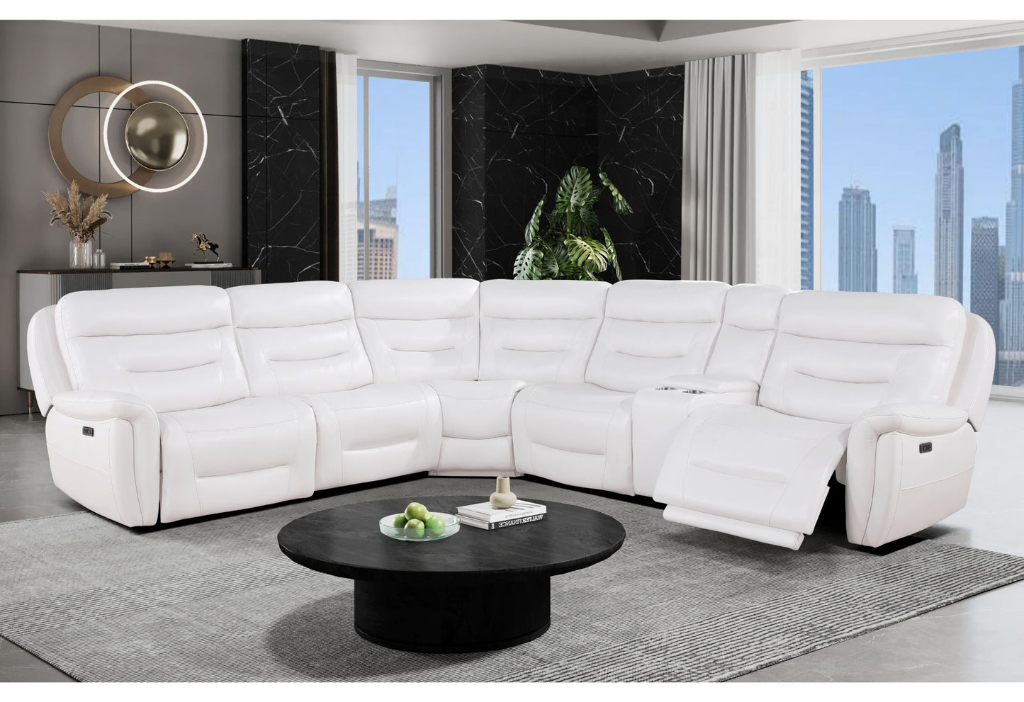 U8522 - Sectional - Blanche White