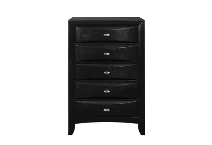 Linda - 5 Piece Full Bedroom Set - Black