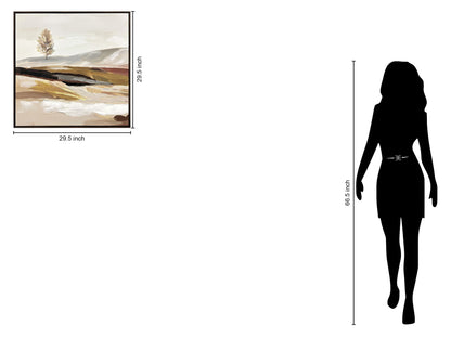 "Solitary Serenity I" Hand-Embellished Canvas In Frame - Neutral / Brown