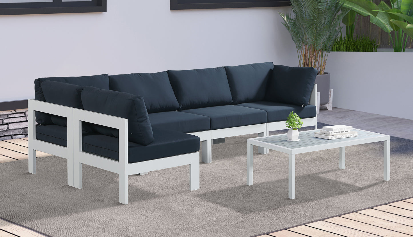 Nizuc - Outdoor Patio Modular Sectional 5 Piece - Navy - Fabric