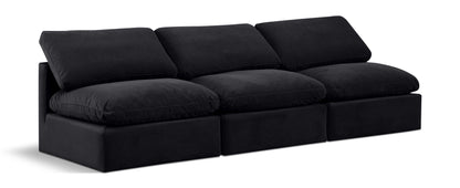 Indulge - Velvet 3 Seat Modular Armless Sofa