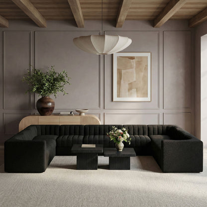 Rummi - Velvet Performance Fabric Upholstered 10 Piece Modular Sectional