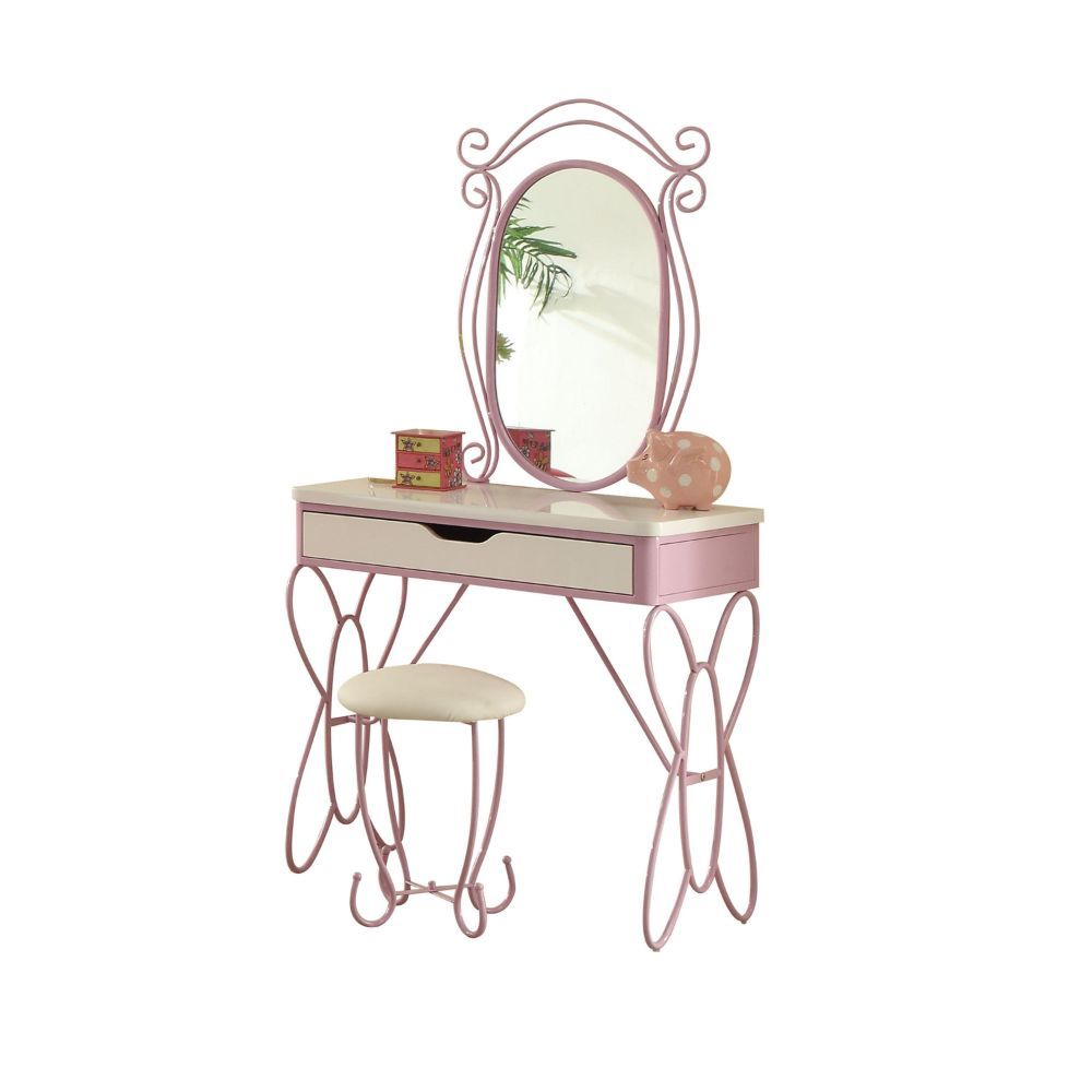 Priya II - Vanity Desk - White & Light Purple