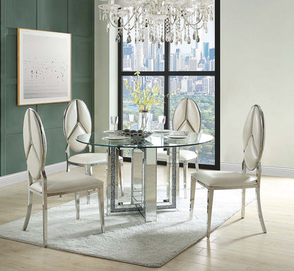 Noralie - Dining Table - Mirrored & Faux Diamonds