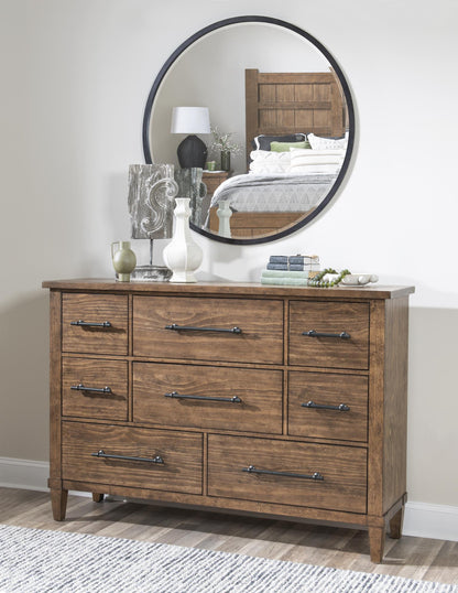 Artisan's Place - Round Mirror - Vintage Pine Ironwood