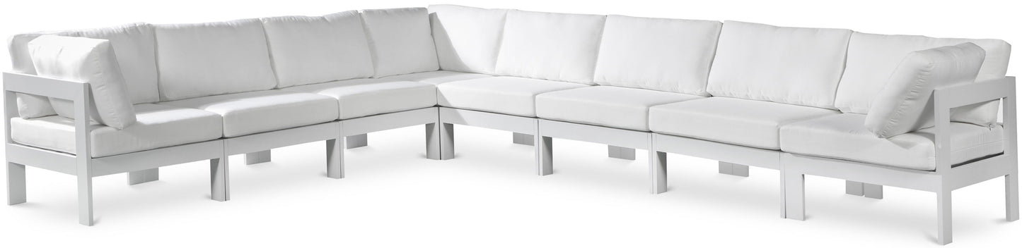 Nizuc - Outdoor Patio 8 Piece Modular Sectional With White Frame