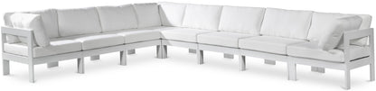 Nizuc - Outdoor Patio 8 Piece Modular Sectional With White Frame