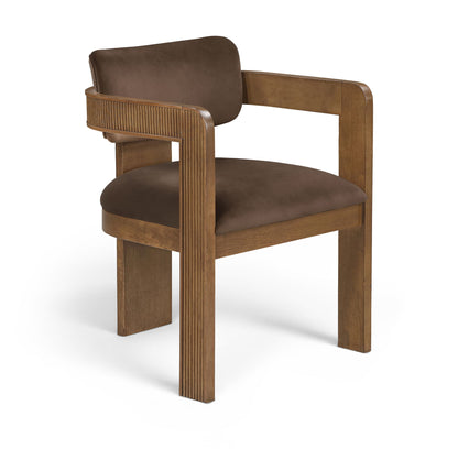 Sacha - Velvet Dining Chair With Brown Base (Set of 2)