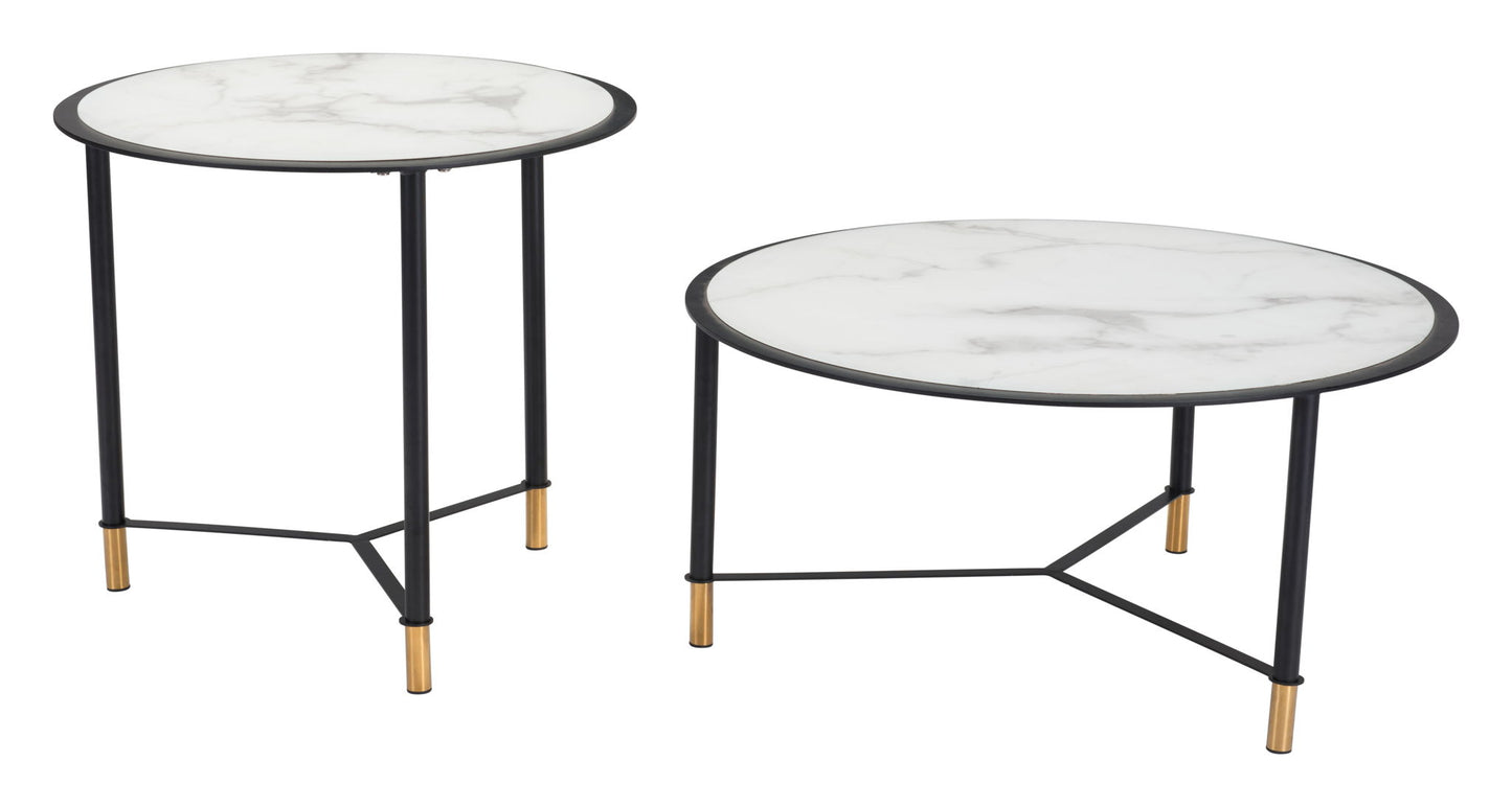 Davis - Coffee Tables (Set of 2) - White & Black