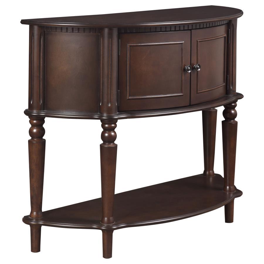 Brenda - 2 Door Demilune Wood Entryway Console Table - Brown