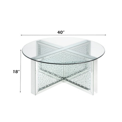 Nysa - Coffee Table - Mirrored & Faux Crystals