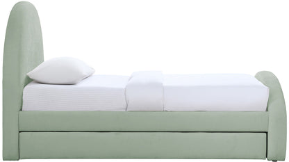 Andaz - Chenille Fabric Upholstered Trundle Bed