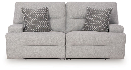 Acklen Place - 2-Piece Power Reclining Sectional Loveseat - Pewter