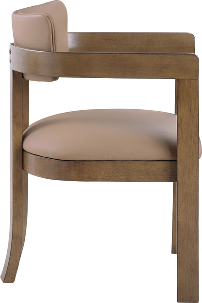 Lavrin - Vegan Leather Upholstered Dining Arm Chair (Set of 2) - Walnut Base