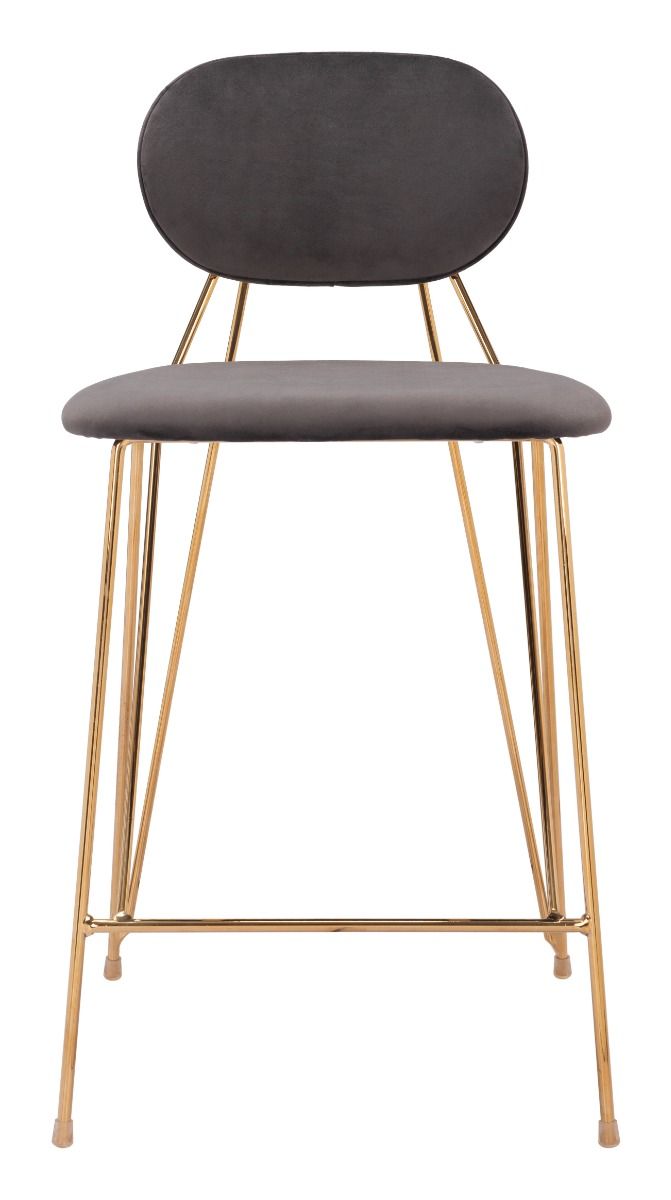 Georges - Counter Stool (Set of 2) - Gray / Gold