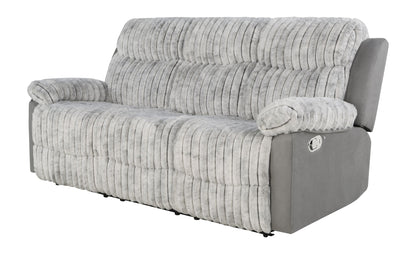 Plush - Reclining Sofa With Table And LED Belt - Gray
