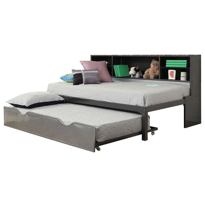 Renell - Twin Bed With Trundle & Storage - Black & Silver