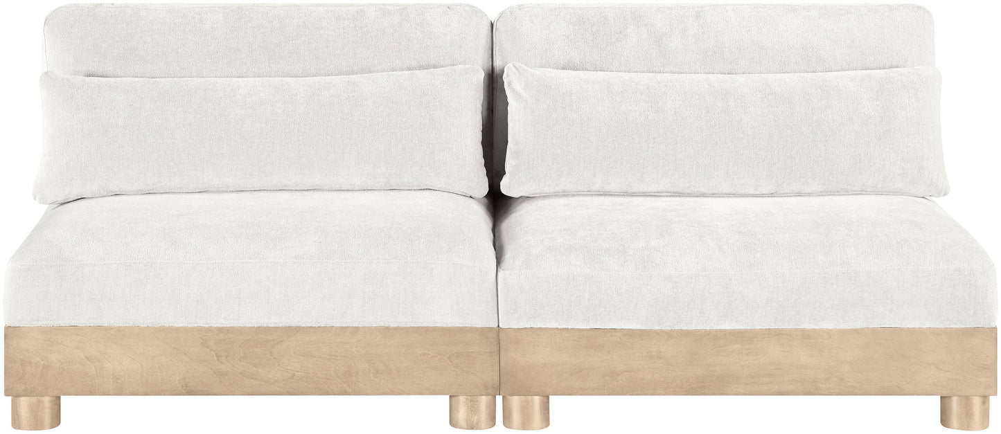 Turin - Chenille Fabric Upholstered Modular Sectional - White