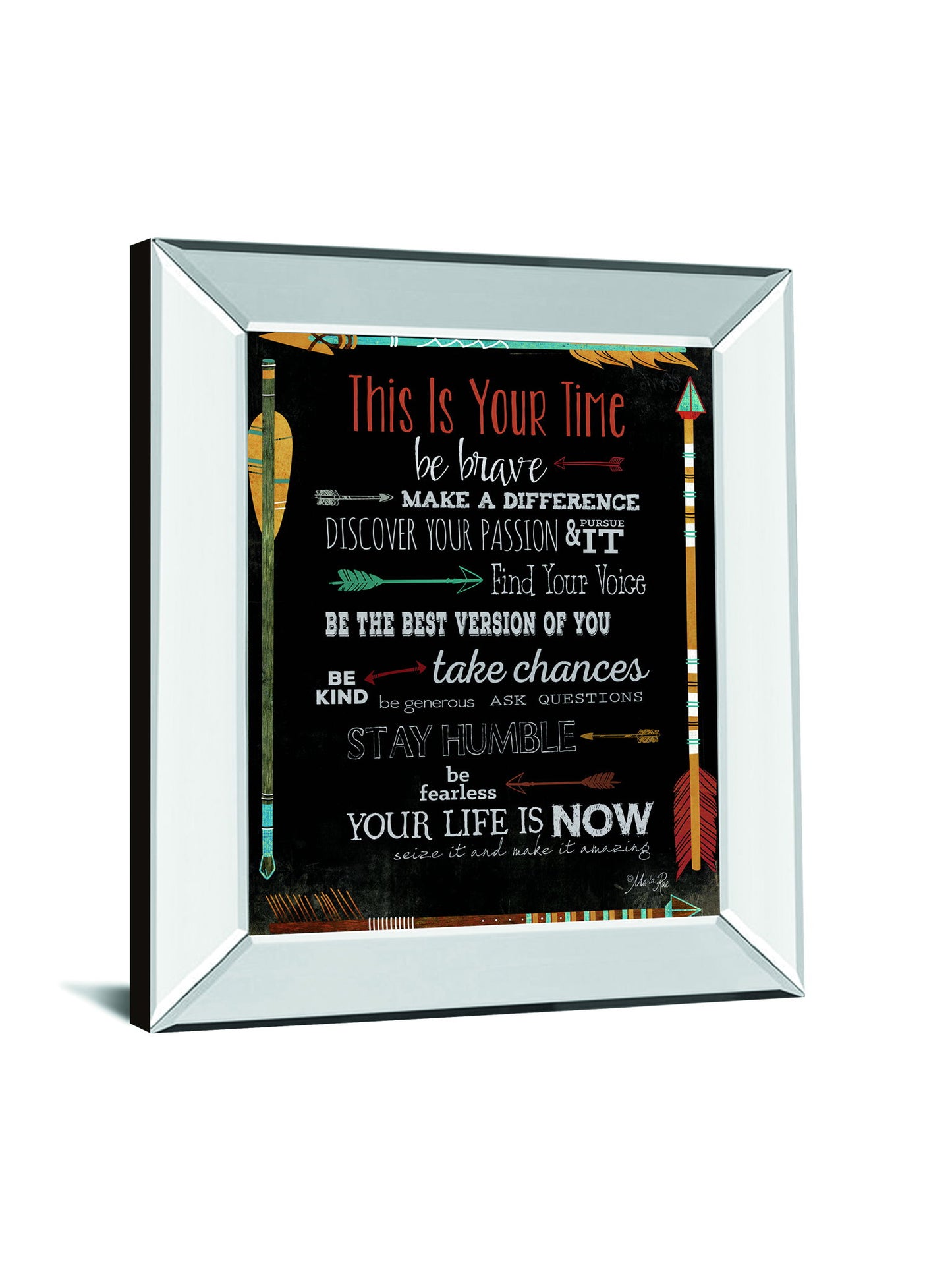This Is Your Time By Marla Rae - Mirror Framed Print Wall Art - Black