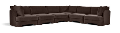 Hammond - Velvet Performance Fabric Upholstered 6 Piece Corner Sectional