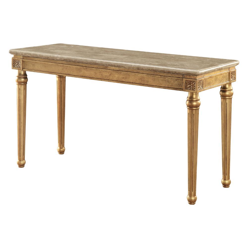 Daesha - Sofa Table - Marble Top & Antique Gold