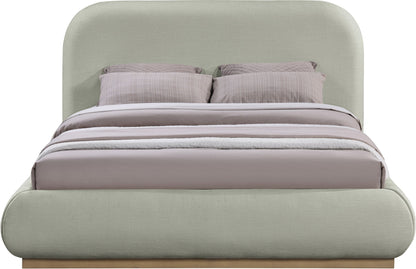 Vaughn - Chenille Bed With Natural Base