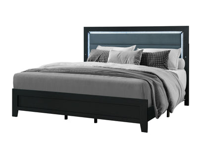 Reid - King Bed With LED - Black