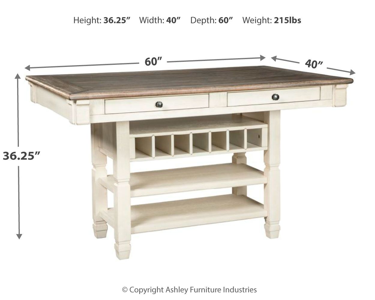 Bolanburg - Beige - Rectangular Dining Room Counter Table