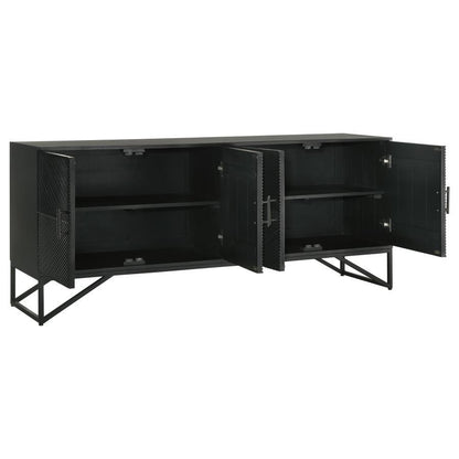 Riddell - 4-Door Accent Cabinet - Black