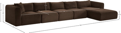 Shaggy - 5 Piece Modular Sectional With Chaise