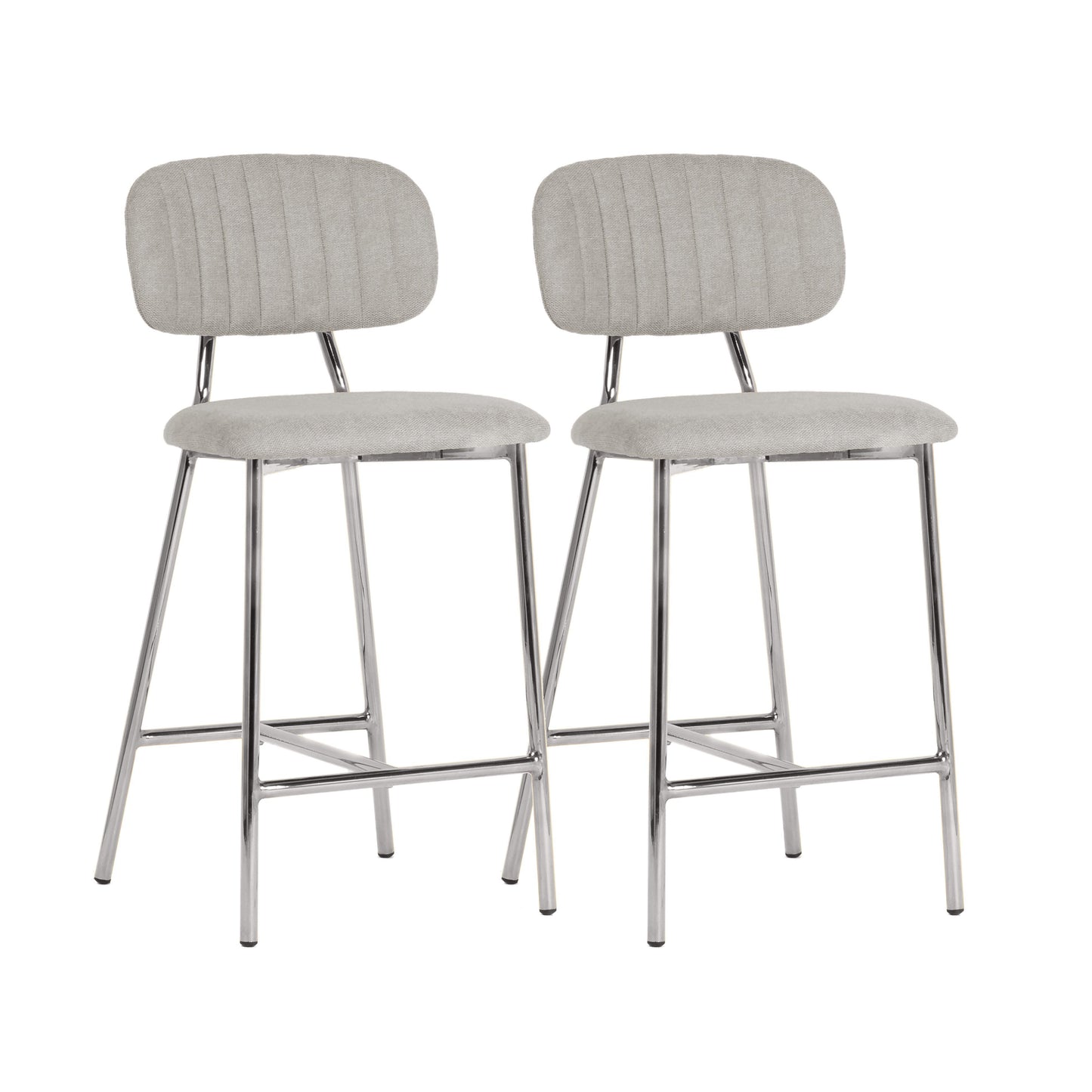 Ariana - Counter Stool With Silver Legs (Set of 2) - Grey