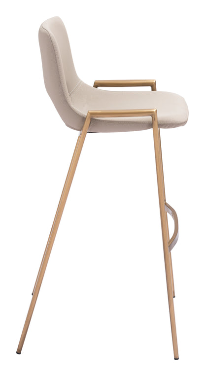 Desi - Barstool (Set of 2) - Beige / Gold