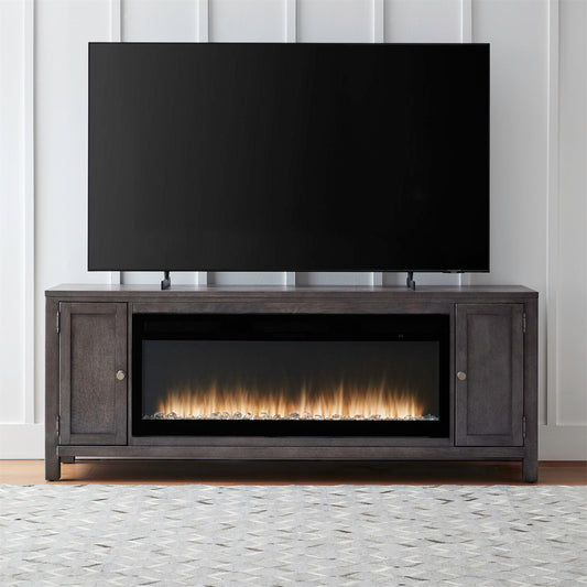 Fireplace TV Consoles - 406 78" Console With Fire FTS - Brown