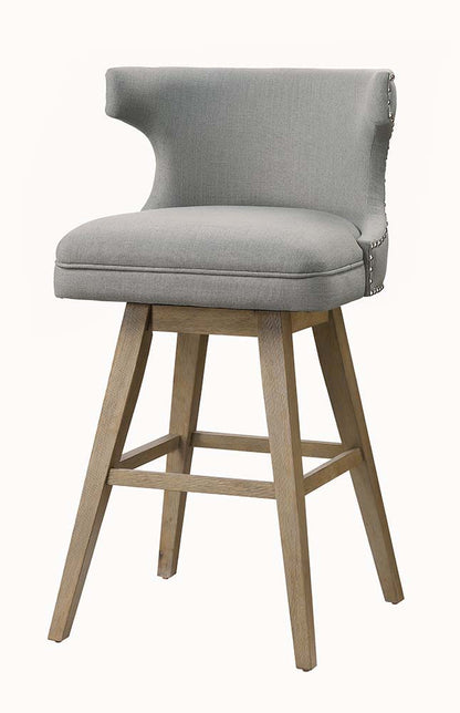 Everett - Bar Chair (Set of 2) - Fabric & Oak