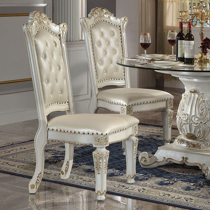 Vendome - Synthetic Leather Side Chair Set of 2) - Antique Pearl