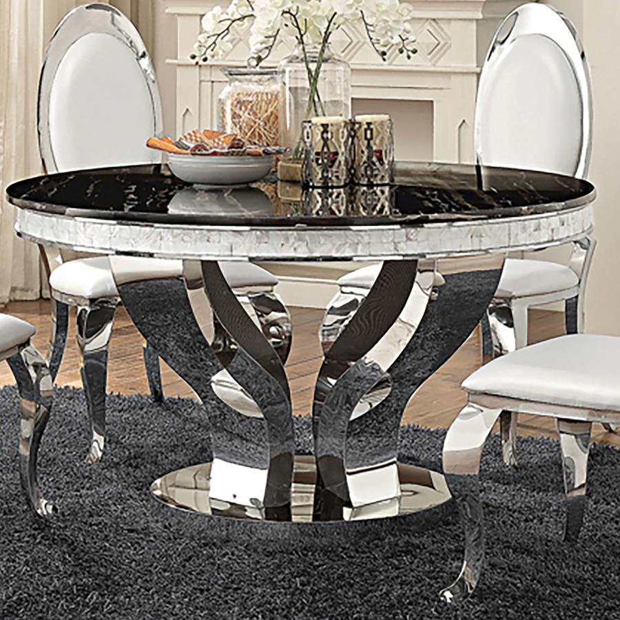 Anchorage - Round Dining Table - Chrome And Black