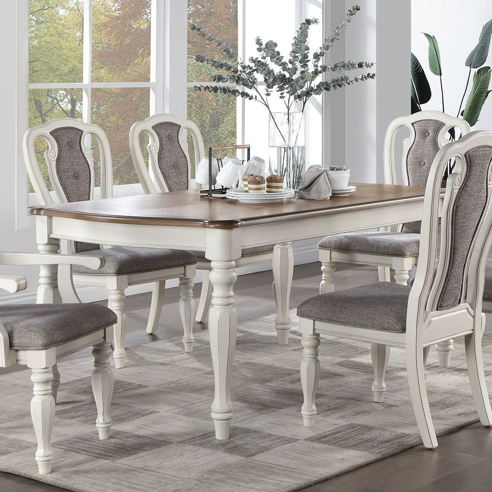 Florian - Dining Table - Oak & Antique White