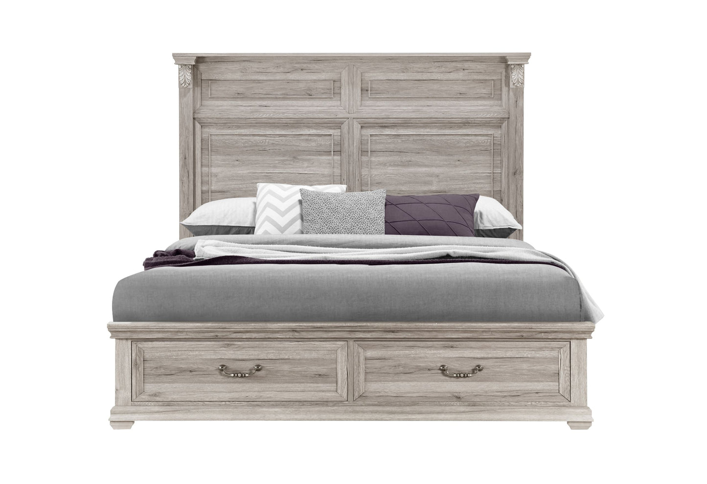 Tatum - King Bed With Storage - Natural