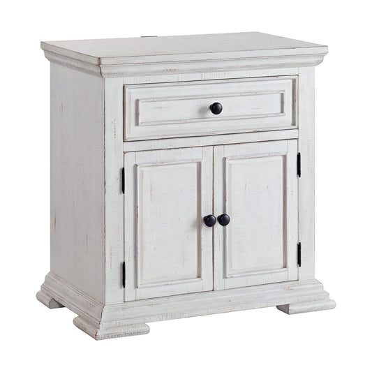 Heather - 1-Drawer Nightstand With USB - Rustic White