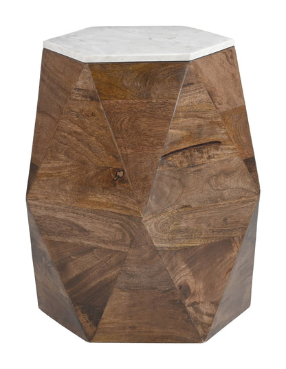 Bisel - Side Table - White / Walnut