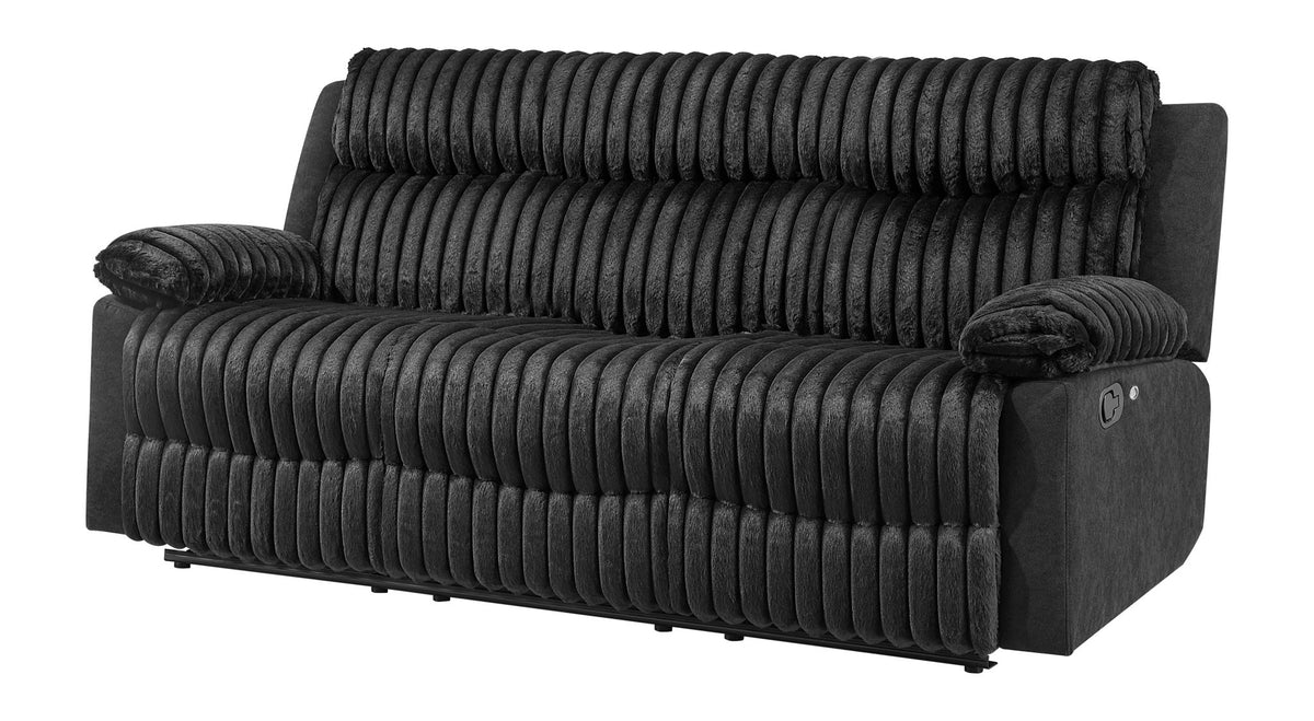 Glory Furniture - Plush - Reclining Sofa With Table And LED Belt