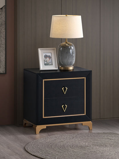 Kramer - Nightstand - Black / Gold